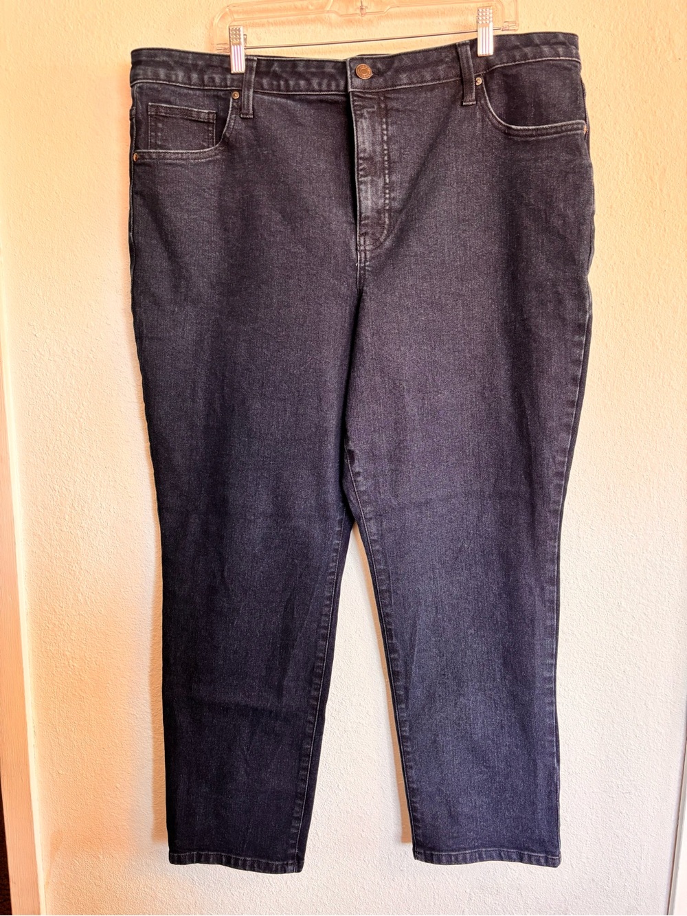 Terra & Sky Dark Wash Stretch Jeans Size 20W Plus Size Straight Leg